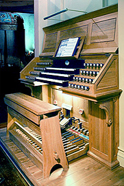 Wien, Jesuitenkirche - Orgelspieltisch
